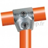 Tube clamp fitting 153 for tubular structures: Short tee 0-11°. With double galvanized protection.