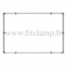 Wall mounted display frame for tension banner on aluminium tubular structure.