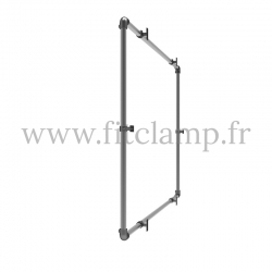 Wall mounted display frame for tension banner on aluminium tubular structure. For assembly, all you need is a simple Allen key.