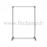 Pavement display frame for tension banner on aluminium tubular structure.