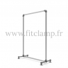 Pavement display frame for tension banner on aluminium tubular structure.