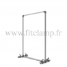 Pavement display frame for tension banner on aluminium tubular structure.