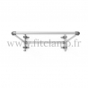 Pavement display frame for tension banner on aluminium tubular structure.