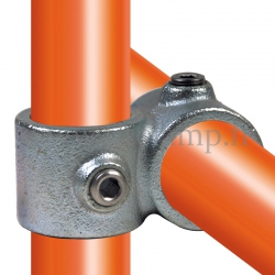 90° crossover tube clamp fitting 161 for tubular structures. Easy to install