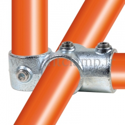 Conector tubular 165: Cruz girada bis para montaje tubular