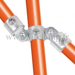 Conector tubular 167: Cruz giratoria 180° vertical para montaje tubular. Realice fácilmente su montaje tubular.
