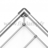 Cube display frame for tension banner on aluminium tubular structure.