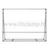 Mobile display frame for tension banner on aluminium tubular structure.