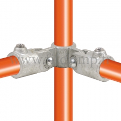 Conector tubular 168: Cruz giratoria 90° vertical para montaje tubular. Realice fácilmente su montaje tubular.