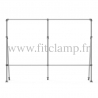 Fixed display frame for tension banner on aluminium tubular structure. With reinforcement.