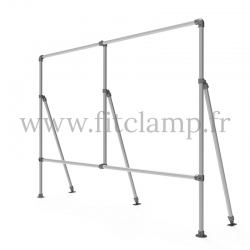 Marco expositor fijo para lona publicitaria de estructura tubular. FitClamp