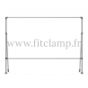 Fixed display frame for tension banner on aluminium tubular structure. Easy to install.
