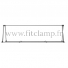 A-frame display structure for tension banner on aluminium tubular structure. Easy to install. FitClamp.