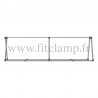 A-frame display structure for tension banner on aluminium tubular structure. With center reinforcement.