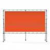 Fixed display frame with tension banner on aluminium tubular structure. With reinforcements.
