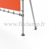 Fixed display frame with tension banner on aluminium tubular structure. For detail.