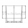 XL display frame for tension banner on aluminium tubular structure. With center reinforcement.