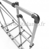 XL display frame for tension banner on aluminium tubular structure.