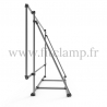 XL display frame for tension banner on aluminium tubular structure.