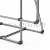 XL display frame for tension banner on aluminium tubular structure.  Foot detail.