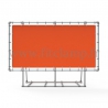 XL display frame with tension banner on aluminium tubular structure.