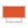 XL display frame with tension banner on aluminium tubular structure.