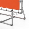 XL display frame with tension banner on aluminium tubular structure.