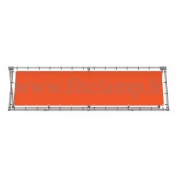 Cadre d'affichage incliné avec bâche tendue et 1 renfort. FitClamp
