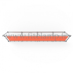 A-frame display structure with tension banner on aluminium tubular structure.