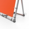 A-frame display structure with tension banner on aluminium tubular structure.