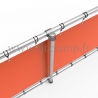 Upright display frame with tension banner on aluminium tubular structure. With reinforcements.