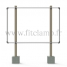 Large display frame for tension banner on aluminium tubular structure. Easy to install.