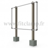 Large display frame for tension banner on aluminium tubular structure. FitClamp.