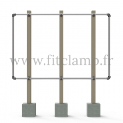 Large display frame for tension banner on aluminium tubular structure. Just need is a simple Allen key.