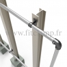 Large display frame for tension banner on aluminium tubular structure.  Foot type: tube clamp fitting 143. FitClamp.