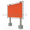 Large tubular display frame with stretched canvas, tubular structure. FitClamp.