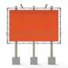 Large tubular display frame with stretched canvas, tubular structure