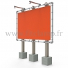 Large tubular display frame with stretched canvas, tubular structure. With tube clamp fitting 143.