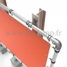 Large tubular display frame with stretched canvas, tubular structure. With tube clamp fitting 143. FitClamp.