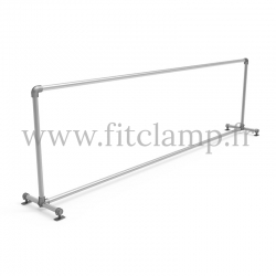 Upright display frame for tension banner on aluminium tubular structure. Easy to install.