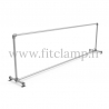 Upright display frame for tension banner on aluminium tubular structure. Easy to install.