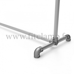 Marco expositor recto para lona publicitaria de estructura tubular. Conector tubular 125