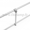 Upright display frame for tension banner on aluminium tubular structure.