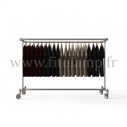 Porte-vêtements double largeur en structure tubulaire acier galvanisé. En situation 3. FitClamp
