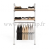Single-width shelving with hanging wardrobe. B34 Tubular structure. Easy to install. FitClamp