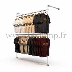 Tubular structure single wall-mounted clothes rail. Easy to install