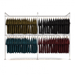 Double wall-mounted clothes rail - tubular structure
