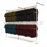 Double wall-mounted clothes rail - tubular structure. Perfect for shop layouts. FitClamp