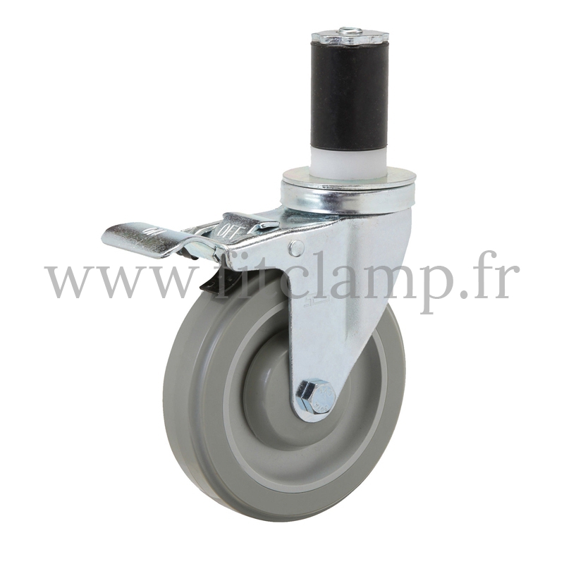 Roulette avec frein pour tube Ø C42 - FitClamp