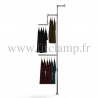 Tubular structure solo wall-mounted clothes rail. Ideal for in-store product promotions